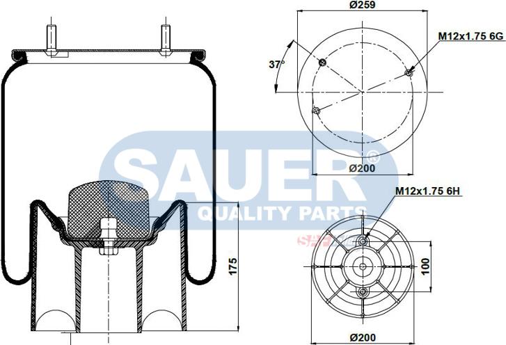 SAUER S2298608200 - Кожух пневматичної ресори avtolavka.club