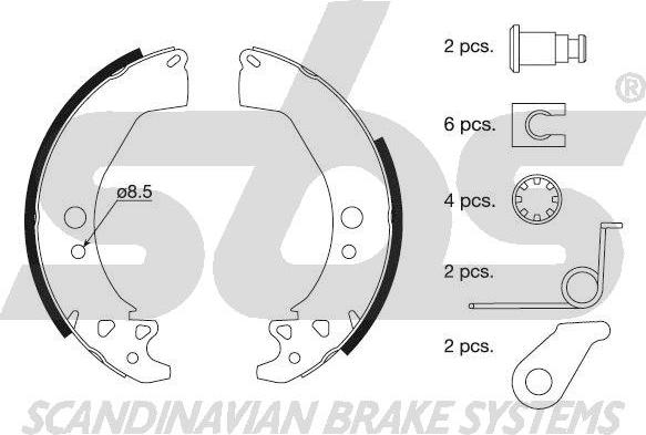 SBS 18492737649 - Комплект гальм, барабанний механізм avtolavka.club