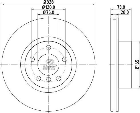 SCHNIEDER AUTOTECH BMS55.00323 - Гальмівний диск avtolavka.club