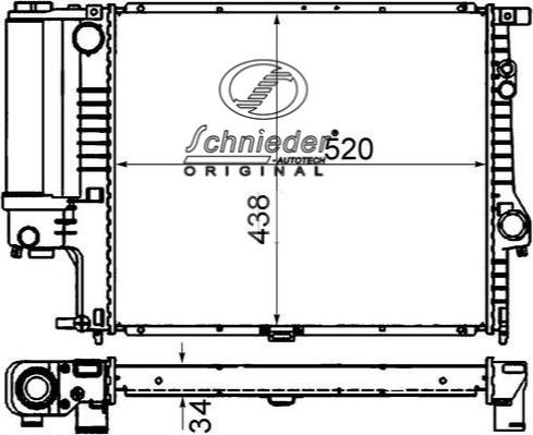 SCHNIEDER AUTOTECH BMS33.00019 - Радіатор, охолодження двигуна avtolavka.club