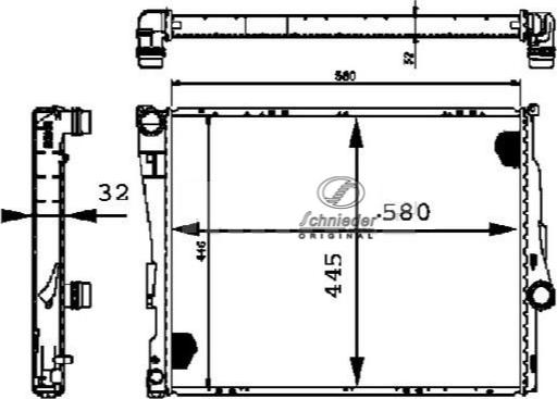 SCHNIEDER AUTOTECH BMS33.00021 - Радіатор, охолодження двигуна avtolavka.club