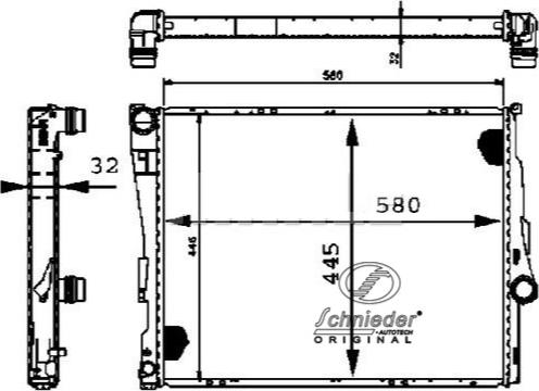 SCHNIEDER AUTOTECH BMS33.00022 - Радіатор, охолодження двигуна avtolavka.club