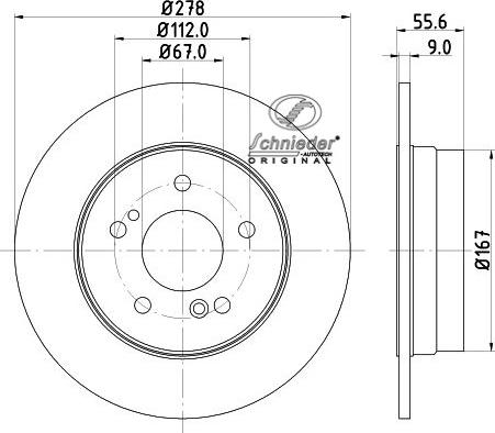 SCHNIEDER AUTOTECH BZS55.00052 - Гальмівний диск avtolavka.club