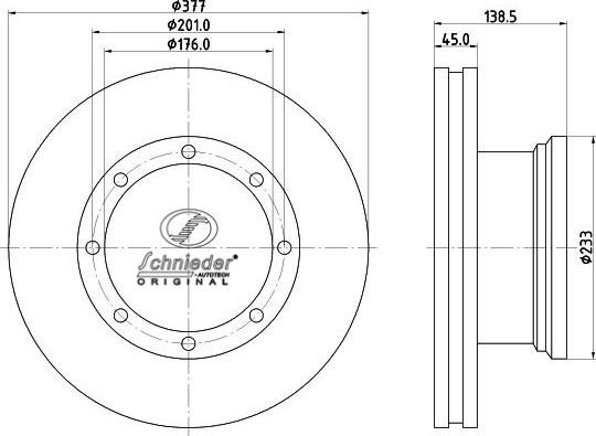 SCHNIEDER AUTOTECH BZT55.00071 - Гальмівний диск avtolavka.club