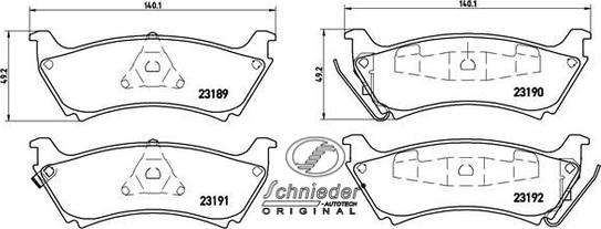 SCHNIEDER AUTOTECH SBP008-671 - Гальмівні колодки, дискові гальма avtolavka.club