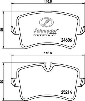 SCHNIEDER AUTOTECH SBP016-061 - Гальмівні колодки, дискові гальма avtolavka.club