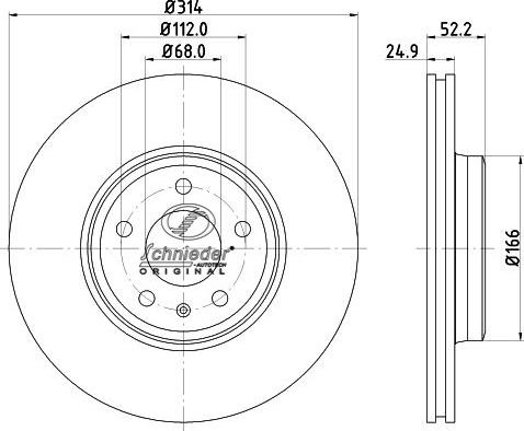 SCHNIEDER AUTOTECH VAS55.00347 - Гальмівний диск avtolavka.club