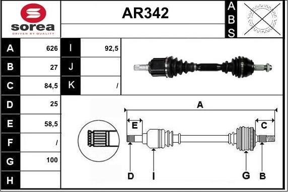 Sera AR342 - Приводний вал avtolavka.club