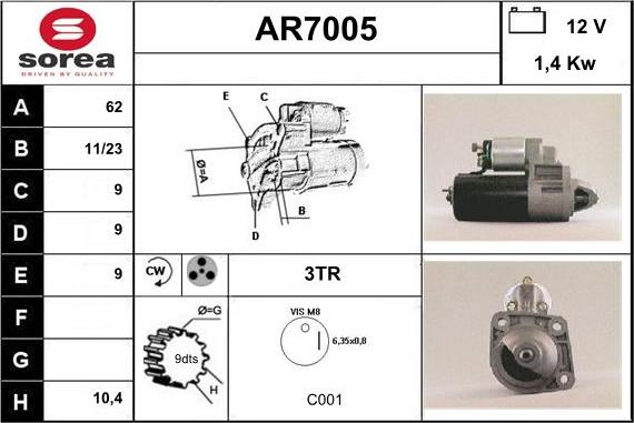 Sera AR7005 - Стартер avtolavka.club