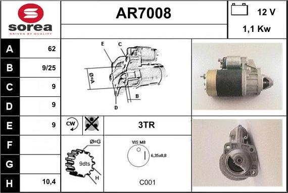 Sera AR7008 - Стартер avtolavka.club