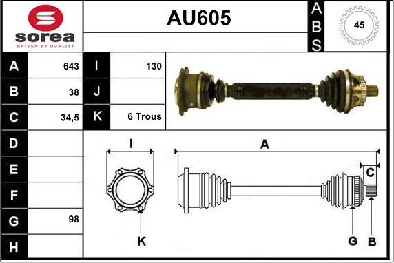 Sera AU605 - Приводний вал avtolavka.club