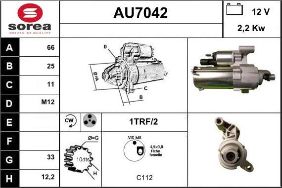 Sera AU7042 - Стартер avtolavka.club