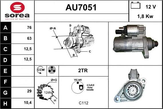 Sera AU7051 - Стартер avtolavka.club