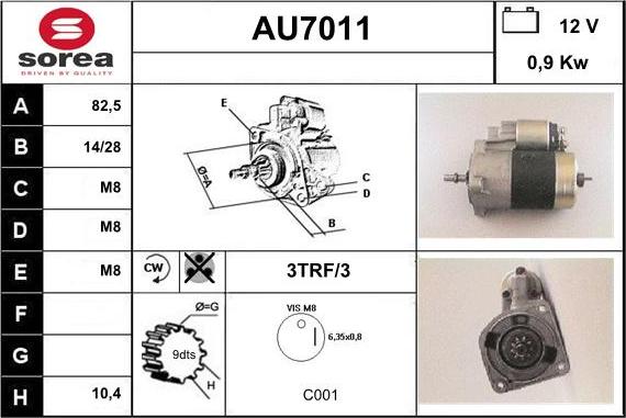 Sera AU7011 - Стартер avtolavka.club