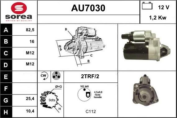 Sera AU7030 - Стартер avtolavka.club