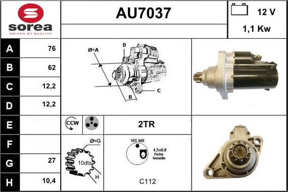 Sera AU7037 - Стартер avtolavka.club