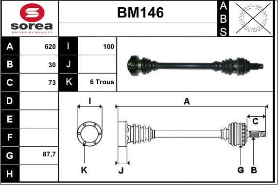 Sera BM146 - Приводний вал avtolavka.club