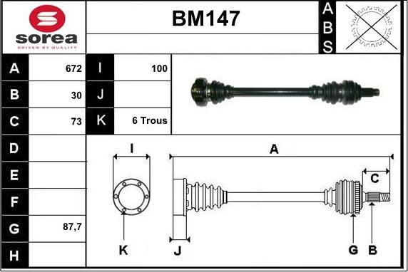 Sera BM147 - Приводний вал avtolavka.club