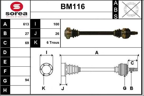 Sera BM116 - Приводний вал avtolavka.club