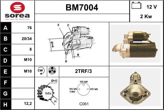 Sera BM7004 - Стартер avtolavka.club