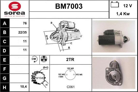 Sera BM7003 - Стартер avtolavka.club