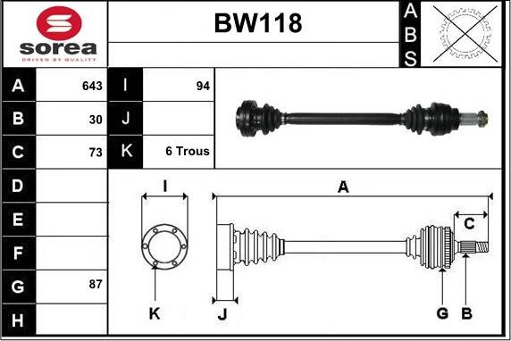 Sera BW118 - Приводний вал avtolavka.club