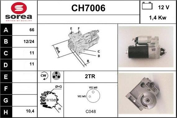 Sera CH7006 - Стартер avtolavka.club