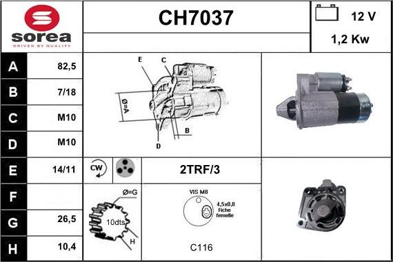 Sera CH7037 - Стартер avtolavka.club