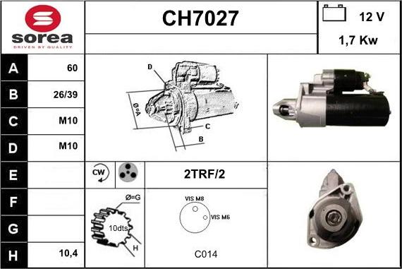 Sera CH7027 - Стартер avtolavka.club