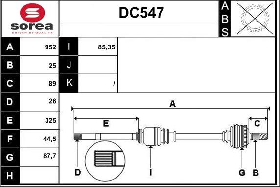 Sera DC547 - Приводний вал avtolavka.club