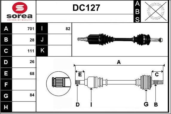 Sera DC127 - Приводний вал avtolavka.club