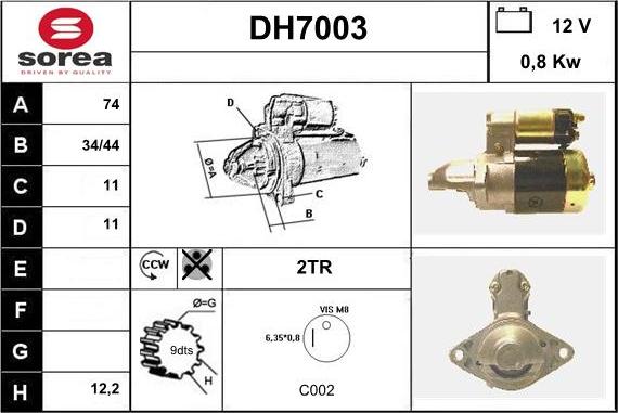 Sera DH7003 - Стартер avtolavka.club