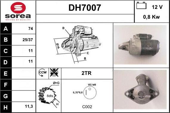 Sera DH7007 - Стартер avtolavka.club