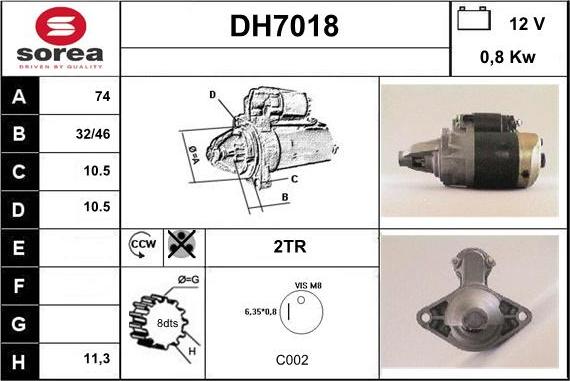 Sera DH7018 - Стартер avtolavka.club