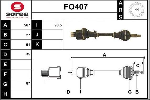 Sera FO407 - Приводний вал avtolavka.club