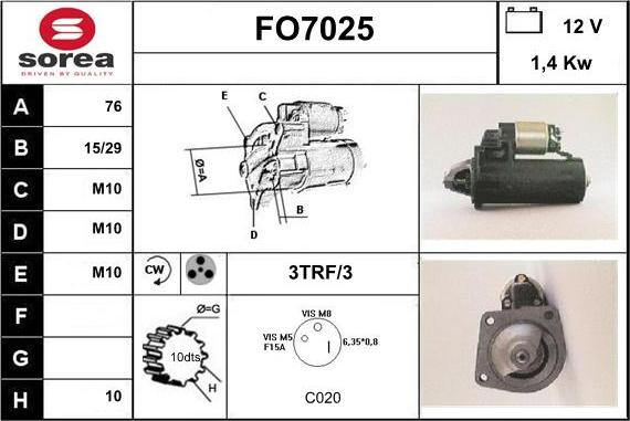 Sera FO7025 - Стартер avtolavka.club