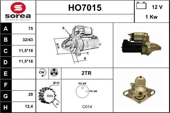 Sera HO7015 - Стартер avtolavka.club