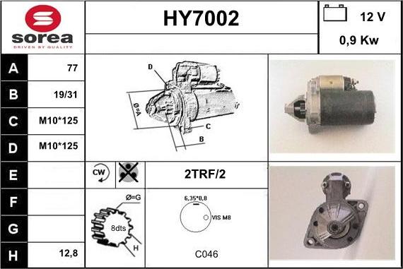 Sera HY7002 - Стартер avtolavka.club