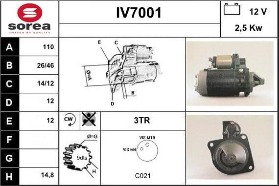 Sera IV7001 - Стартер avtolavka.club