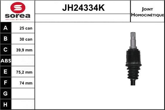 Sera JH24334K - Шарнірний комплект, ШРУС, приводний вал avtolavka.club