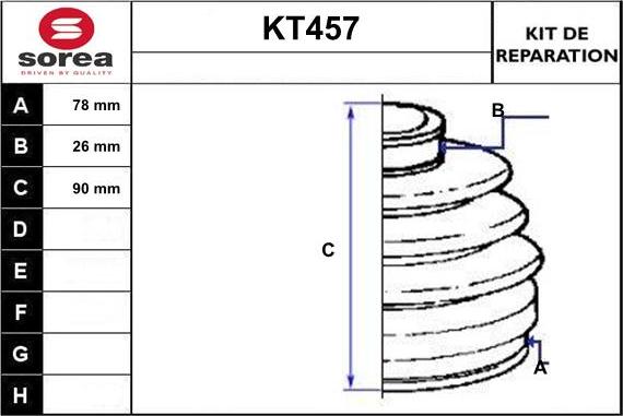 Sera KT457 - Пильник, приводний вал avtolavka.club