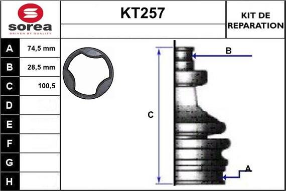 Sera KT257 - Пильник, приводний вал avtolavka.club