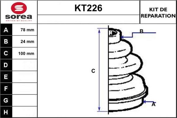 Sera KT226 - Пильник, приводний вал avtolavka.club