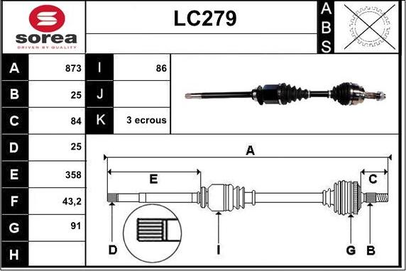 Sera LC279 - Приводний вал avtolavka.club