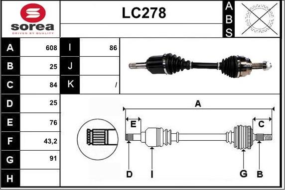 Sera LC278 - Приводний вал avtolavka.club