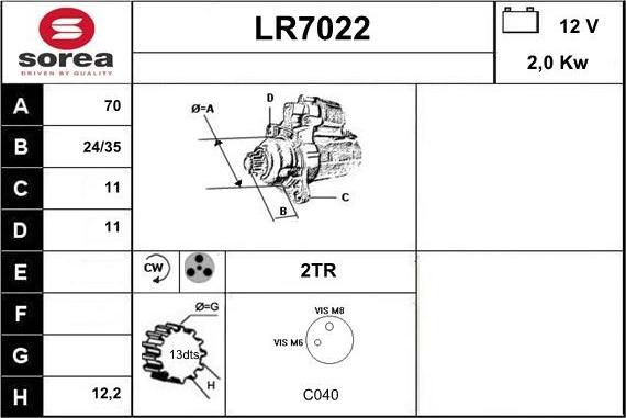 Sera LR7022 - Стартер avtolavka.club