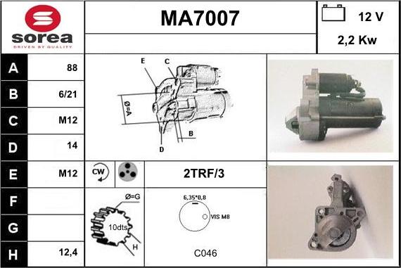 Sera MA7007 - Стартер avtolavka.club