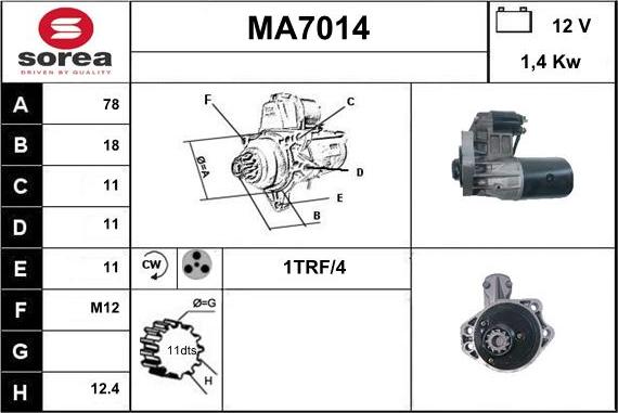 Sera MA7014 - Стартер avtolavka.club