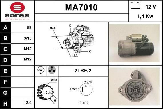 Sera MA7010 - Стартер avtolavka.club