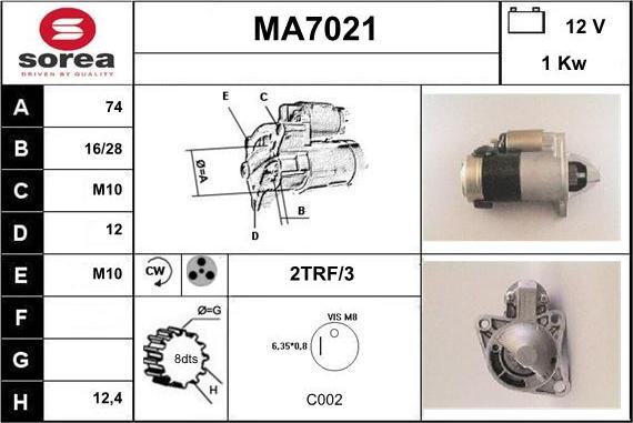 Sera MA7021 - Стартер avtolavka.club